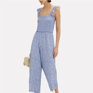 Intermix blue floral jumpsuit